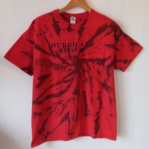 Tie dye t shirt Large Gildan NWT red light black spiral swirl Reggae Band Merch